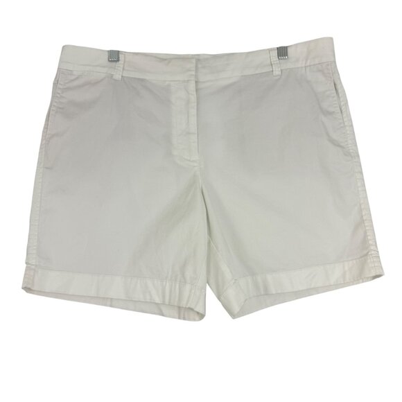 J.Crew Shorts Women's 14 High Rise Stretch Chino Shorts Pockets 7" Inseam White - Picture 1 of 13